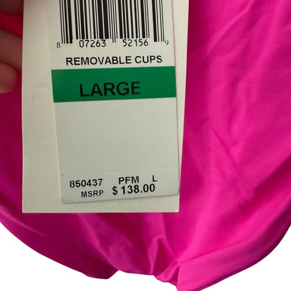 Becca Rebecca Virtue Color Code Sarai Pink Plunge One Piece Swimsuit Size L - Picture 7 of 8